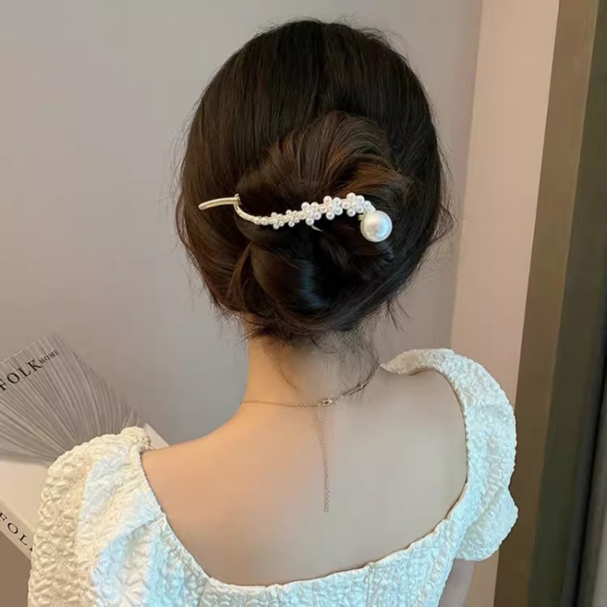 Elegant Glitter Pearl Hair Cli - Korean Girl Lifestyle 评论和价格