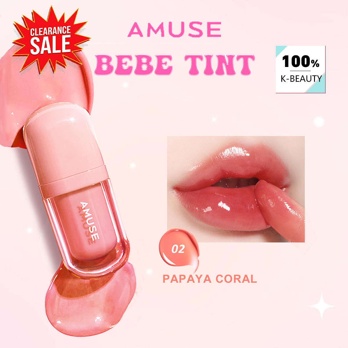 [ClearanceSale] AMUSE BEBE TIN - Lip Tint Korean 评论和价格